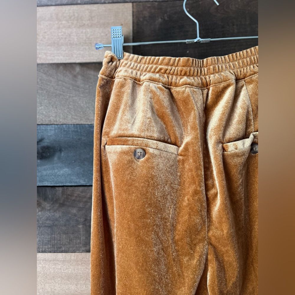 Gap Velvet High Waisted Joggers Brown / Gold Pants Size 2 - Picture 8 of 8